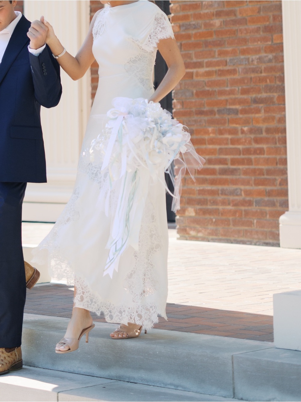 ALC Ivory Satin and Lace Maxi Dress - Picture 2 of 3